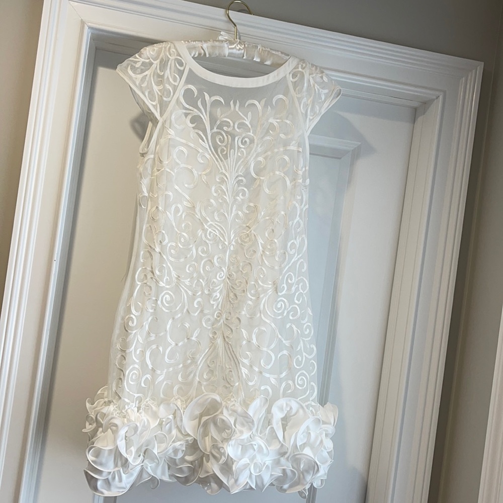 GUESS White Ruffle Dress